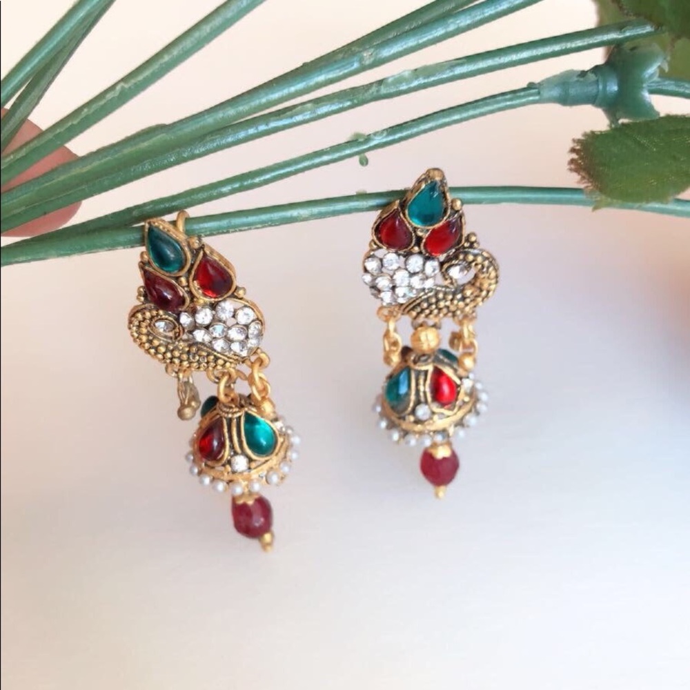 Gorgeous Indian Style Multicolor Dangle Earrings